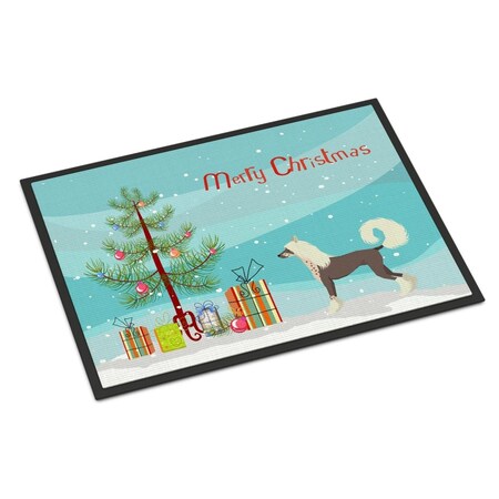 Carolines Treasures 18 x 27 in. Chinese Crested Christmas Tree Indoor or Outdoor Mat CK3531MAT